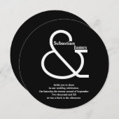 Bold Black and White Wedding Kaart (Voorkant / Achterkant)