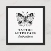 Bold Black Butterfly Tattoo Aftercare Instructions Vierkante Visitekaartje (Voorkant)