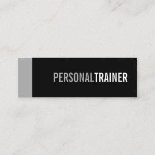 Bold Black en Grey Personal Trainer Mini Visitekaartje