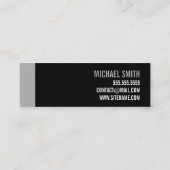 Bold Black en Grey Personal Trainer Mini Visitekaartje (Achterkant)