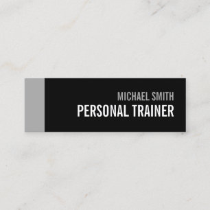 Bold Black en Grey Personal Trainer Mini Visitekaartje