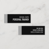Bold Black en Grey Personal Trainer Mini Visitekaartje (Voorkant / Achterkant)