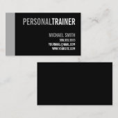 Bold Black en Grey Personal Trainer Visitekaartje (Voorkant / Achterkant)