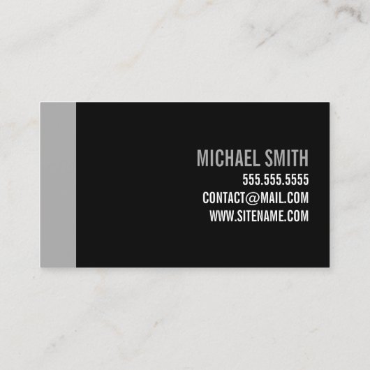 Bold Black en Grey Personal Trainer Visitekaartje (Achterkant)