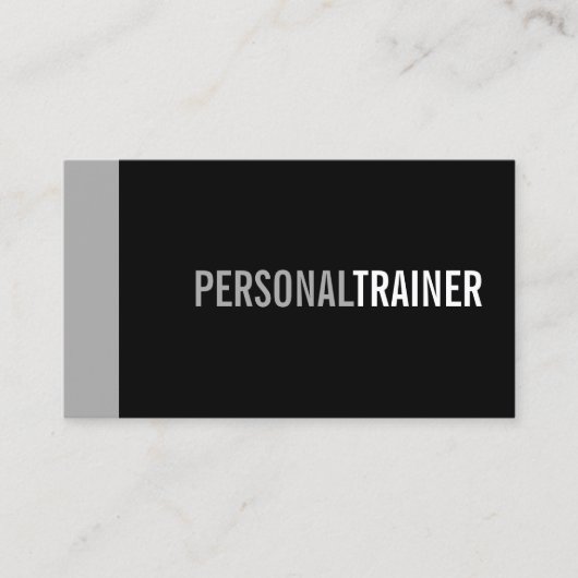 Bold Black en Grey Personal Trainer Visitekaartje (Voorkant)