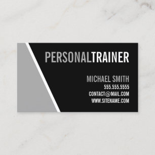 Bold Black en Grey Personal Trainer Visitekaartje