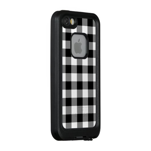 Bold Black en White Gingham Pset LifeProof iPhone Hoesje (Achterkant / rechts)