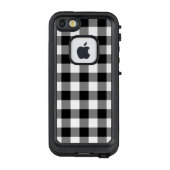 Bold Black en White Gingham Pset LifeProof iPhone Hoesje (Achterkant)