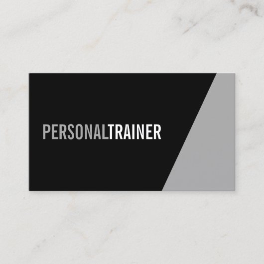 Bold Black en White Personal Trainer Visitekaartje (Voorkant)