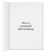 Bold, Black, Faux Gold 55th Birthday w/ Name Card (Intérieur (Droit))