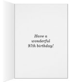 Bold, Black, Faux Gold 97th Birthday w/ Name Card (Intérieur (Droit))