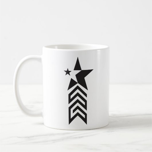 Bold Black Geometric Star Koffiemok (Links)