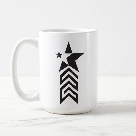 Bold Black Geometric Star Koffiemok (Links)
