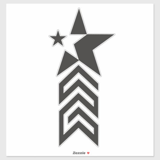 Bold Black Geometric Star Sticker (Vel)