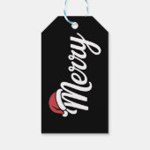 Bold Black Merry Christmas Santa Hat Cadeaulabel (Achterkant)