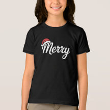 Bold Black Merry Christmas Santa Hat