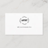 Bold Black Typography Makeup Artist Visitekaartje (Achterkant)