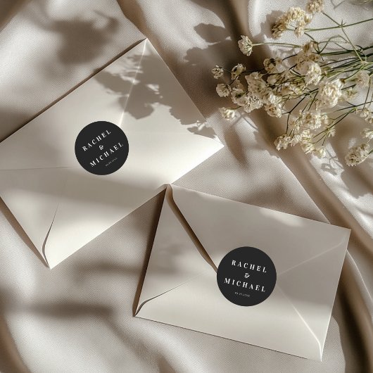 Bold  Black Wedding Ronde Sticker