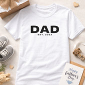 Bold Black White Dad Established T-Shirt