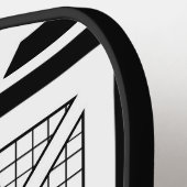 Bold Black White Geometric Abstract Line Art Pickleball Paddle (Links Detail)