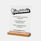 Bold Black White Groovy Wedding Cocktails Clear (Angle)