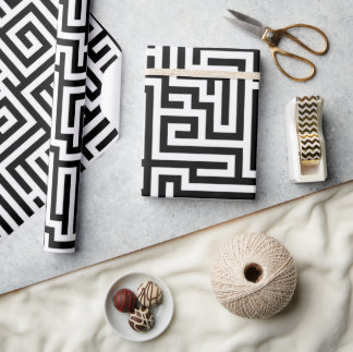 Bold Black & White Modern Geometric Luxury  Cadeaupapier