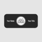 Bold Black & White Name & Logo Professional Naamplaatje (Voorkant)