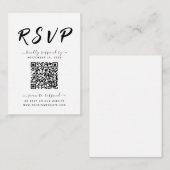 Bold Black & White QR Code Weddenschap RSVP Informatiekaartje (Voorkant / Achterkant)