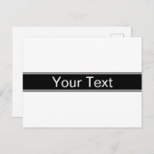 Bold Black & White Stripe Editable Text Feestdagenkaart (Voorkant / Achterkant)