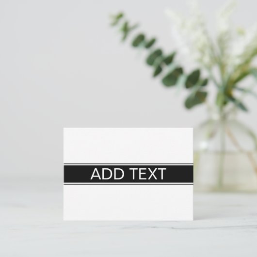 Bold Black & White Stripe Editable Text Informatiekaartje (Staand voorkant)