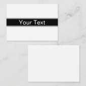 Bold Black & White Stripe Editable Text Notitiekaartje (Voorkant / Achterkant)