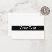 Bold Black & White Stripe Editable Text Notitiekaartje (Voorkant / Achterkant in situ)