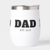 Bold Black & White Text Est Year Dad (Links)