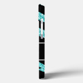 BOLD BLACK ZEBRA STRIPES NAME BLAUWGROEN GLITTER Case-Mate iPhone CASE (Achterkant / Links)
