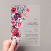 Bold Bloemen Huwelijk Acryl Uitnodiging Acryl Uitnodigingen (Insitu (Draagbaar))