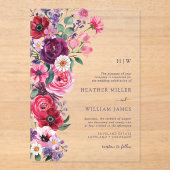 Bold Bloemen Huwelijk Acryl Uitnodiging Acryl Uitnodigingen (Voorkant)