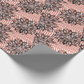 Bold Bloom Fusion – Abstract Black Florals on Wavy Cadeaupapier (Hoek)