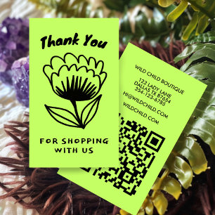BOLD BLOOM ORDER BEDANKT Minimal Floral QR code Visitekaartje