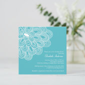 Bold Bloom Turquoise Bridal Shower Kaart (Staand voorkant)