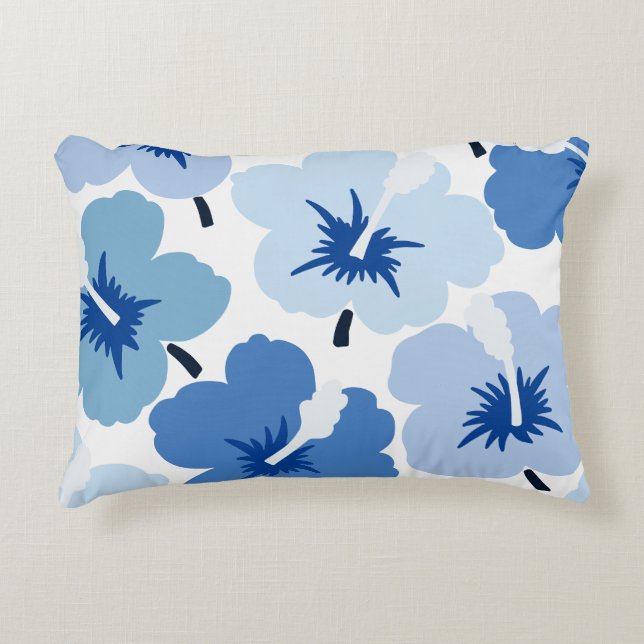 Bold Blooms Blue Accent Kussen (Voorkant)