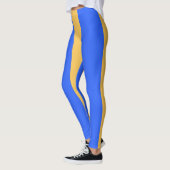 Bold Blue and Gold Wide Vertical Stripe Pattern  Leggings (Links)