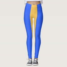 Bold Blue and Gold Wide Vertical Stripe Pattern  Leggings