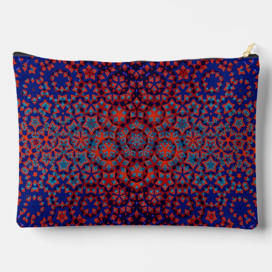 Bold Blue And Red Pattern Cosmetic Bag Etui (Achterkant)