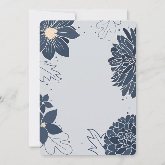 Bold Blue Botanical Het is een Jongen Aankondiging (Achterkant)