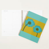 Bold Blue Daisy Art sur Mustard Yellow Arrière - p