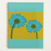 Bold Blue Daisy Art sur Mustard Yellow Arrière - p (Devant)