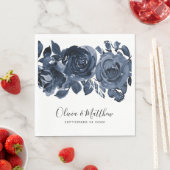 Bold Blue Floral Hand Lettering Wedding Servet (Insitu)