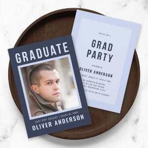 Bold Blue Graduate Faire-part et Grad Party