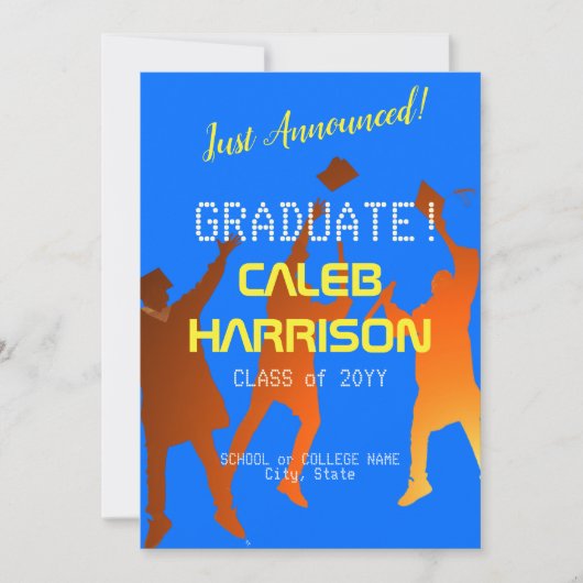 Bold Blue Modern Tech Afstuderen Aankondiging (Voorkant)