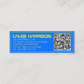 Bold Blue Modern Tech Afstuderen Mini Visitekaartje (Achterkant)